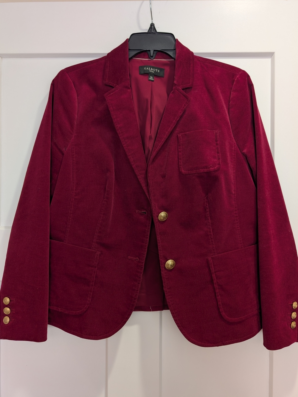 Talbots Women's Burgundy Corduroy Blazer